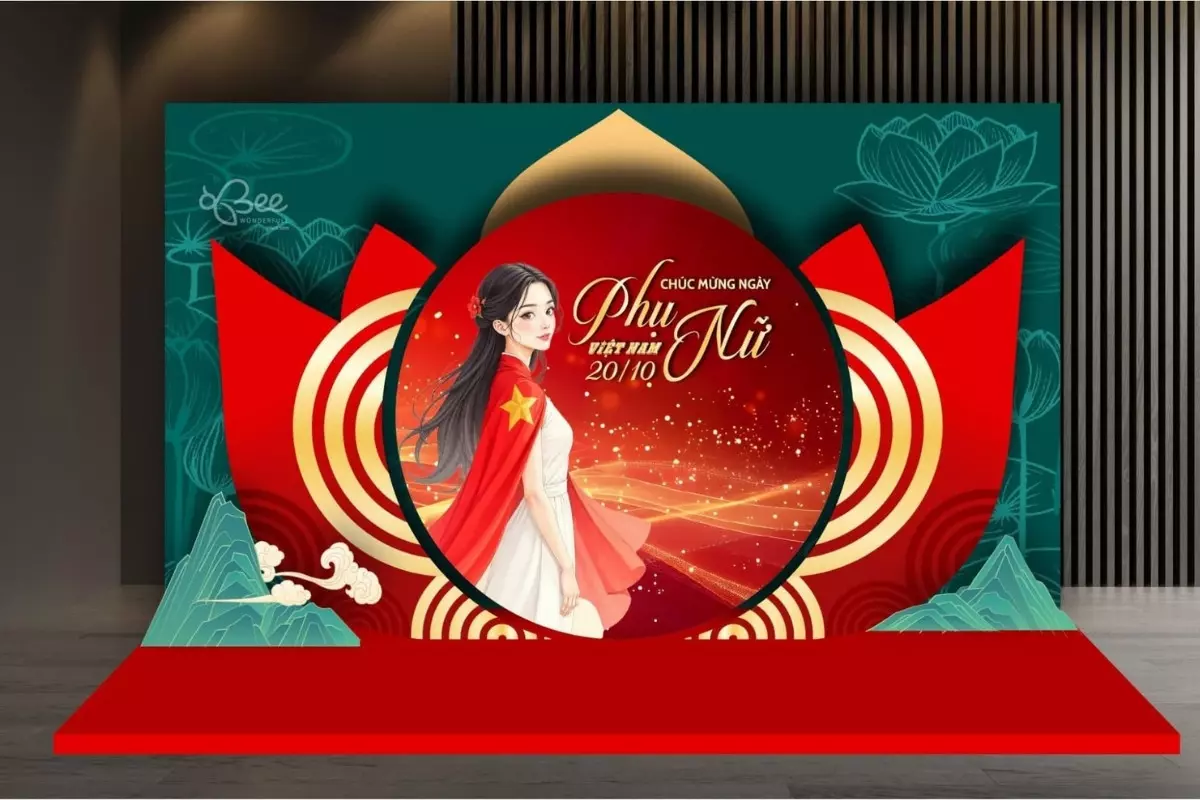 Mẫu backdrop 20/10 thu h&uacute;t cho từng mục đ&iacute;ch