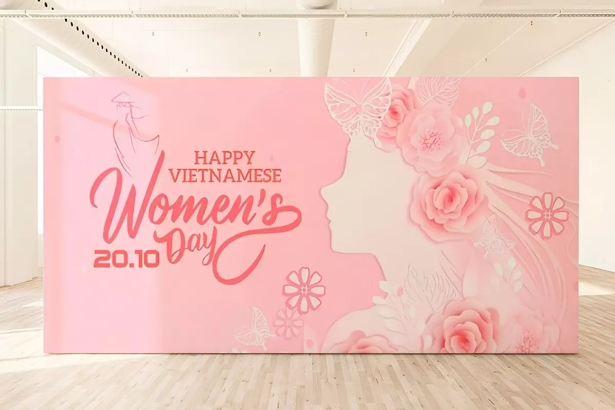 Mẫu backdrop 20/10 thu h&uacute;t cho từng mục đ&iacute;ch