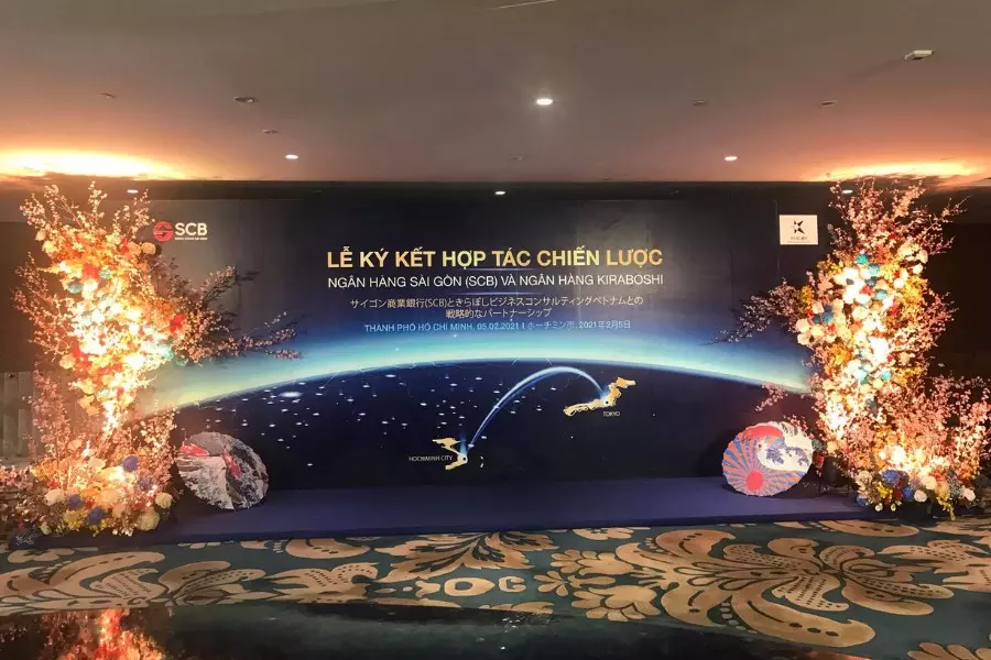 mẫu backdrop lễ k&yacute; kết đẹp, ấn tượng