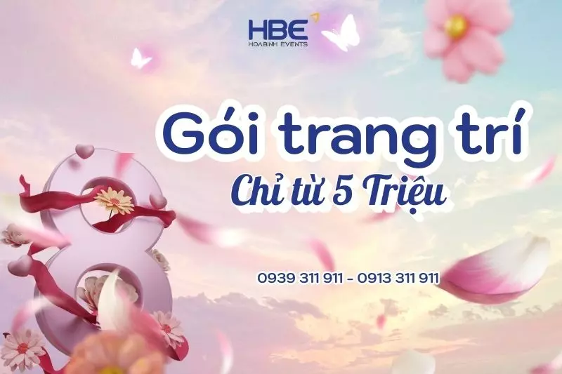 HoaBinh Events ưu đãi gói trang trí 8/3 chỉ từ 5 triệu đồng