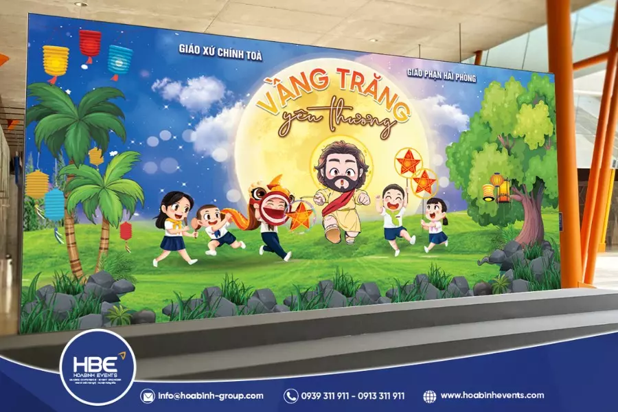 &Yacute; tưởng trang tr&iacute; s&acirc;n khấu Trung thu ngo&agrave;i trời đẹp ấn tượng