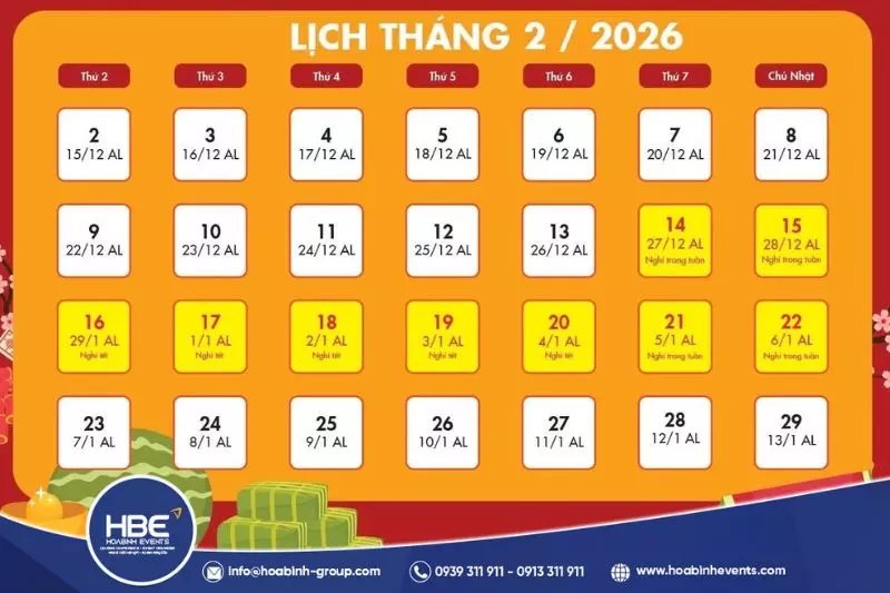 Tết Nguyên đán 2026 là ngày mấy