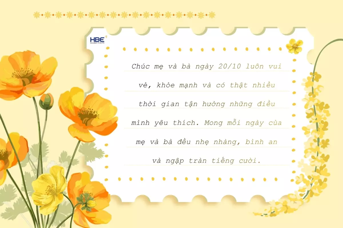 Mẫu thiệp 20/10 tặng mẹ v&agrave; b&agrave;
