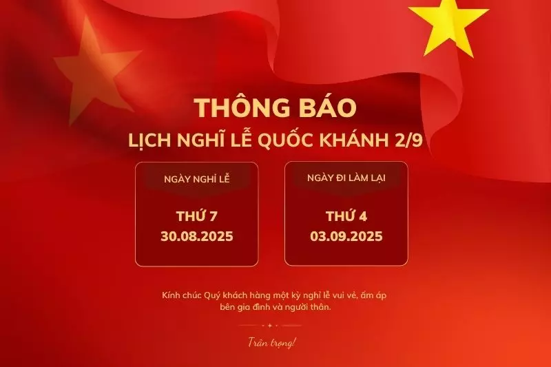 thông báo nghỉ lễ 2/9