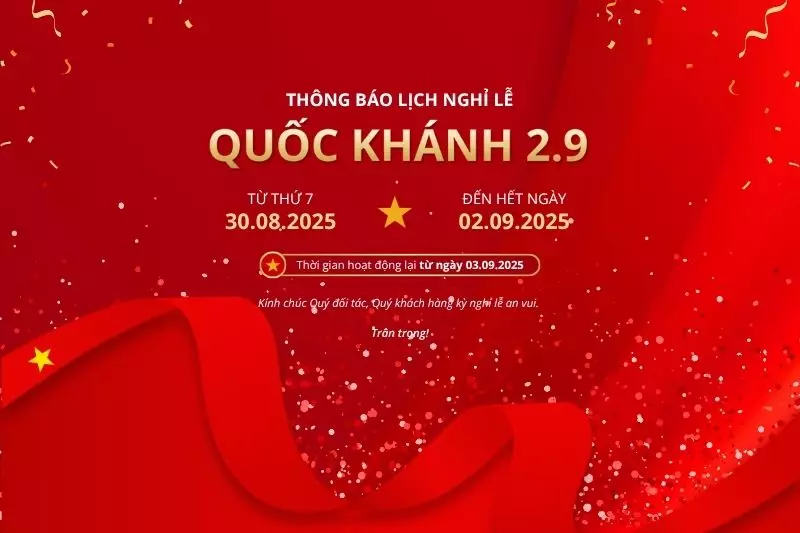 thông báo nghỉ lễ 2/9