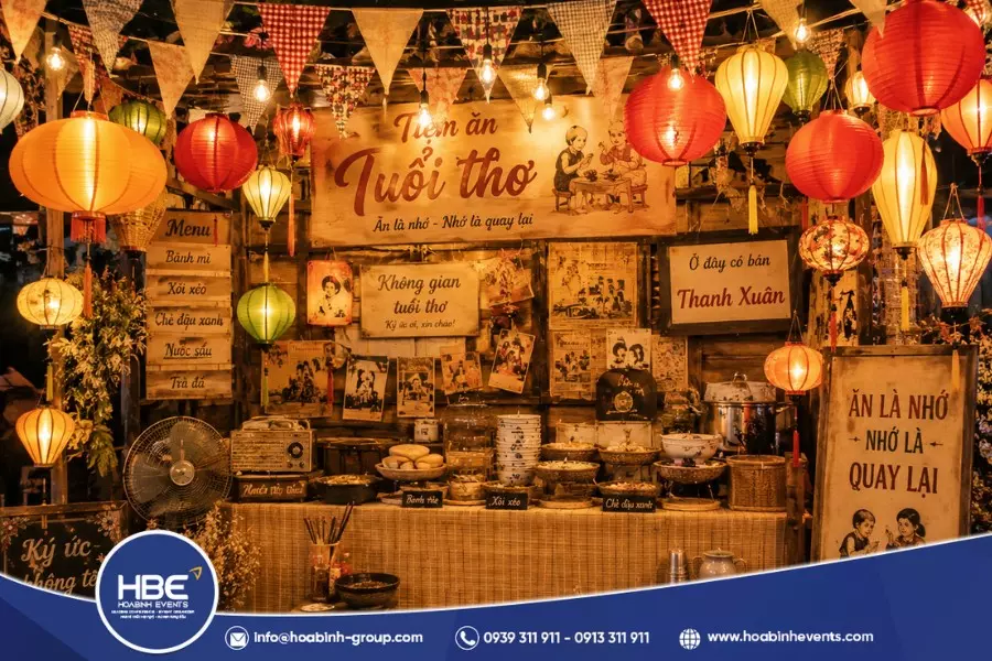 Các vật dụng thường dùng để trang trí gian hàng ẩm thực Các vật dụng thường dùng để trang trí gian hàng ẩm thực