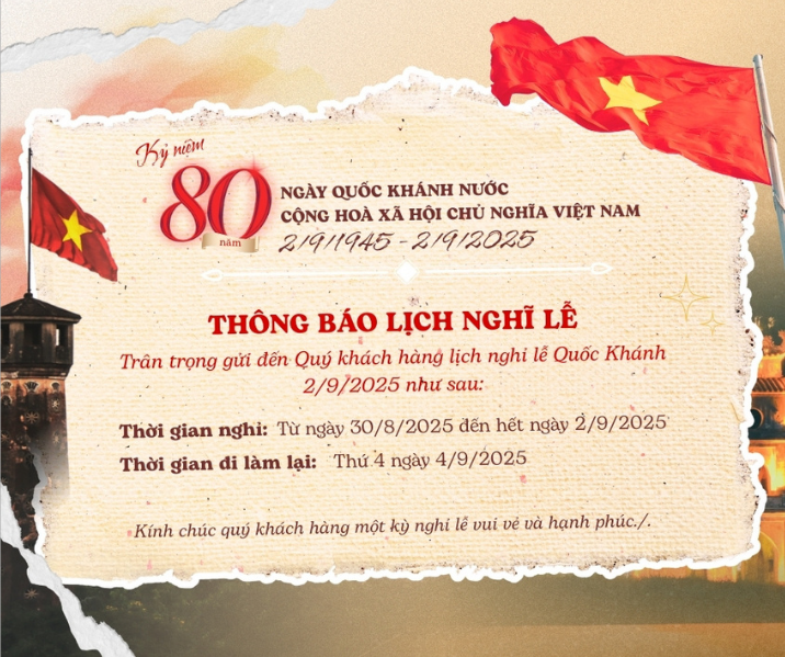 thông báo nghỉ lễ 2/9