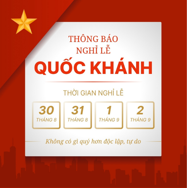 thông báo nghỉ lễ 2/9