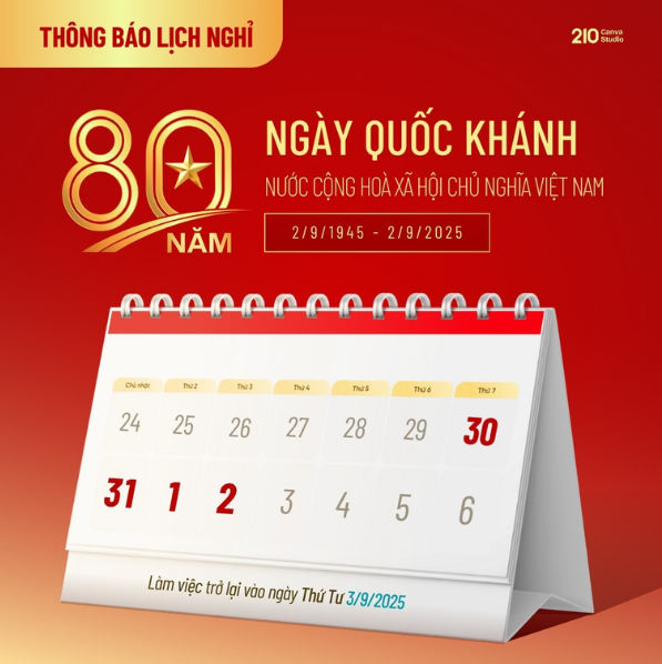 thông báo nghỉ lễ 2/9