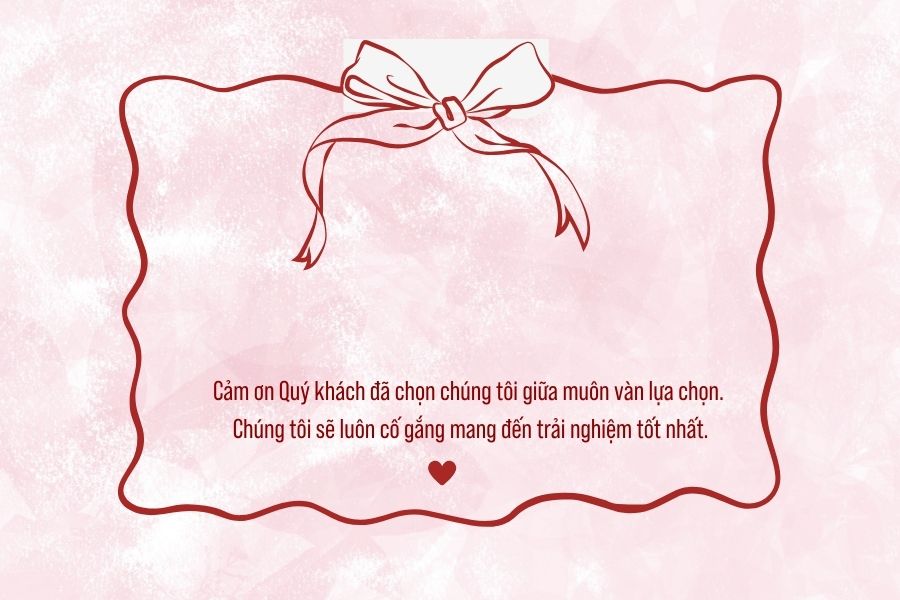 Lời tri ân khách hàng