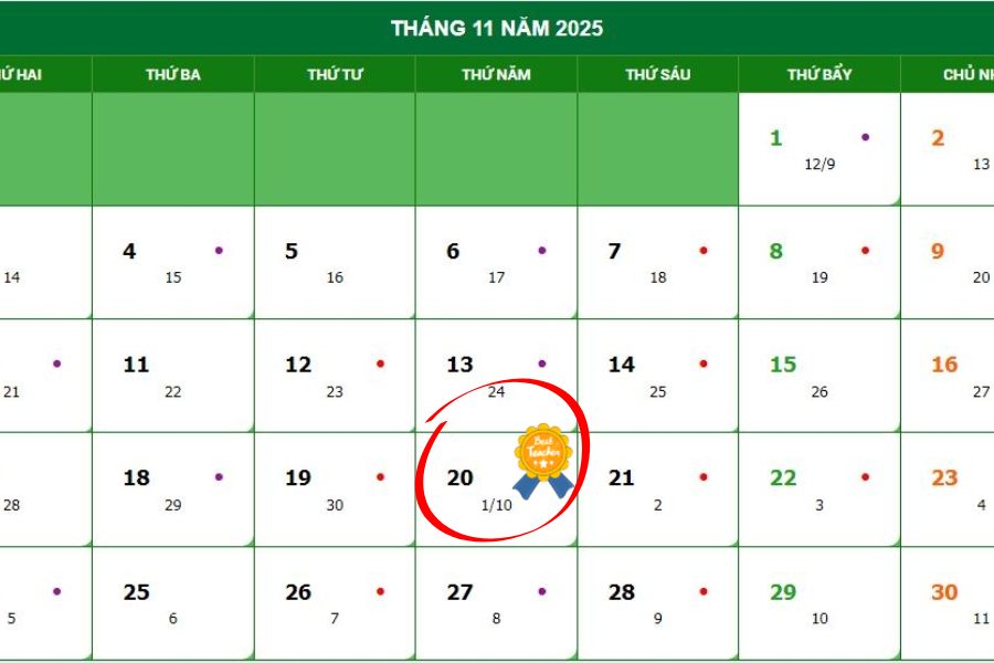 ngày 20/11 học sinh có được nghỉ không