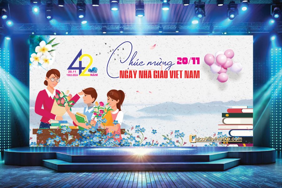 trang trí sân khấu 20/11