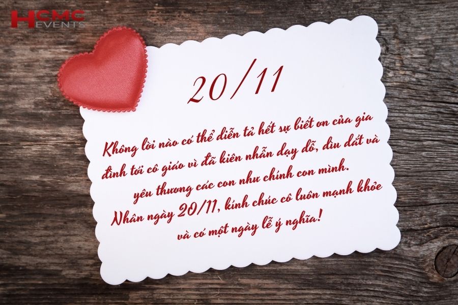 Lời cảm ơn 20/11